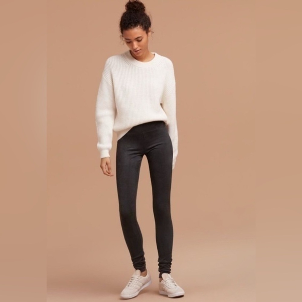 Aritzia Wilfred Free Daria Dark Charcoal Women's Faux Suede Leggings Size XS